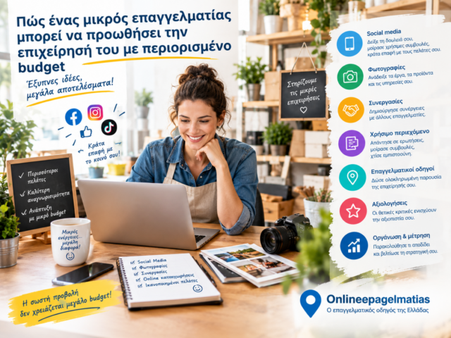 Πώς ένας μικρός επαγγελματίας μπορεί να προωθήσει την επιχείρησή του με περιορισμένο budget